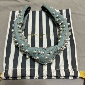 Lele Sadoughi Grey Woven Beaded Headband